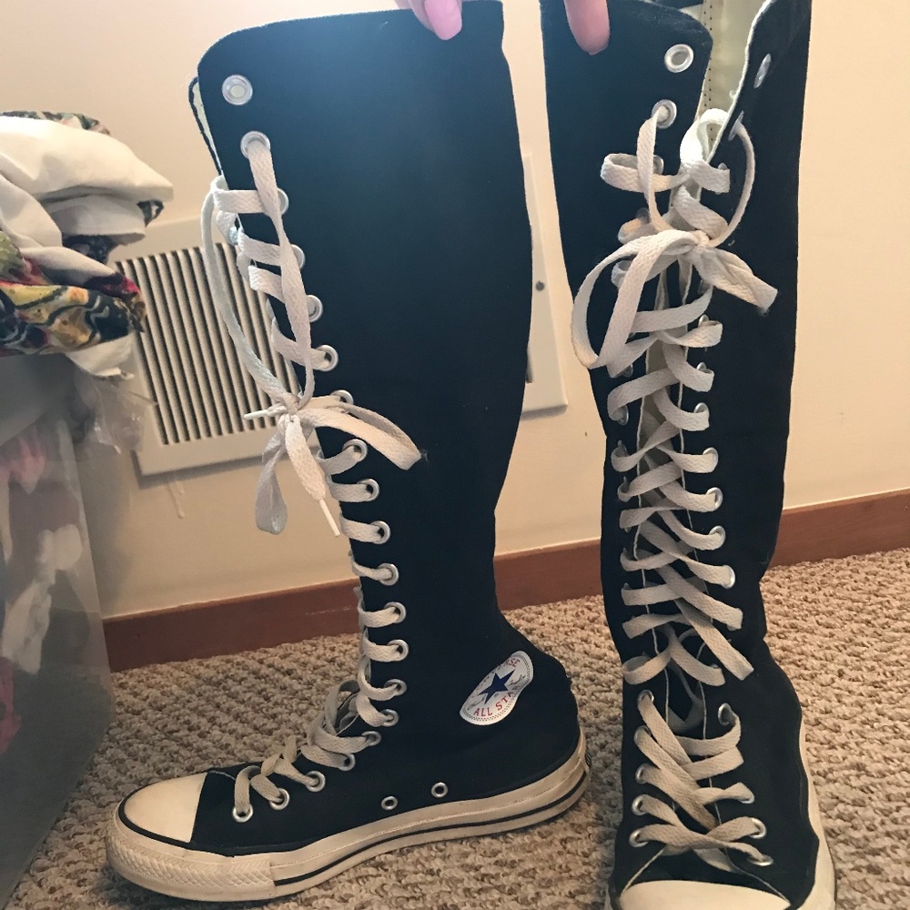 Converse Black Knee High Tops